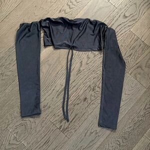 SHEIN grey crop top long sleeve